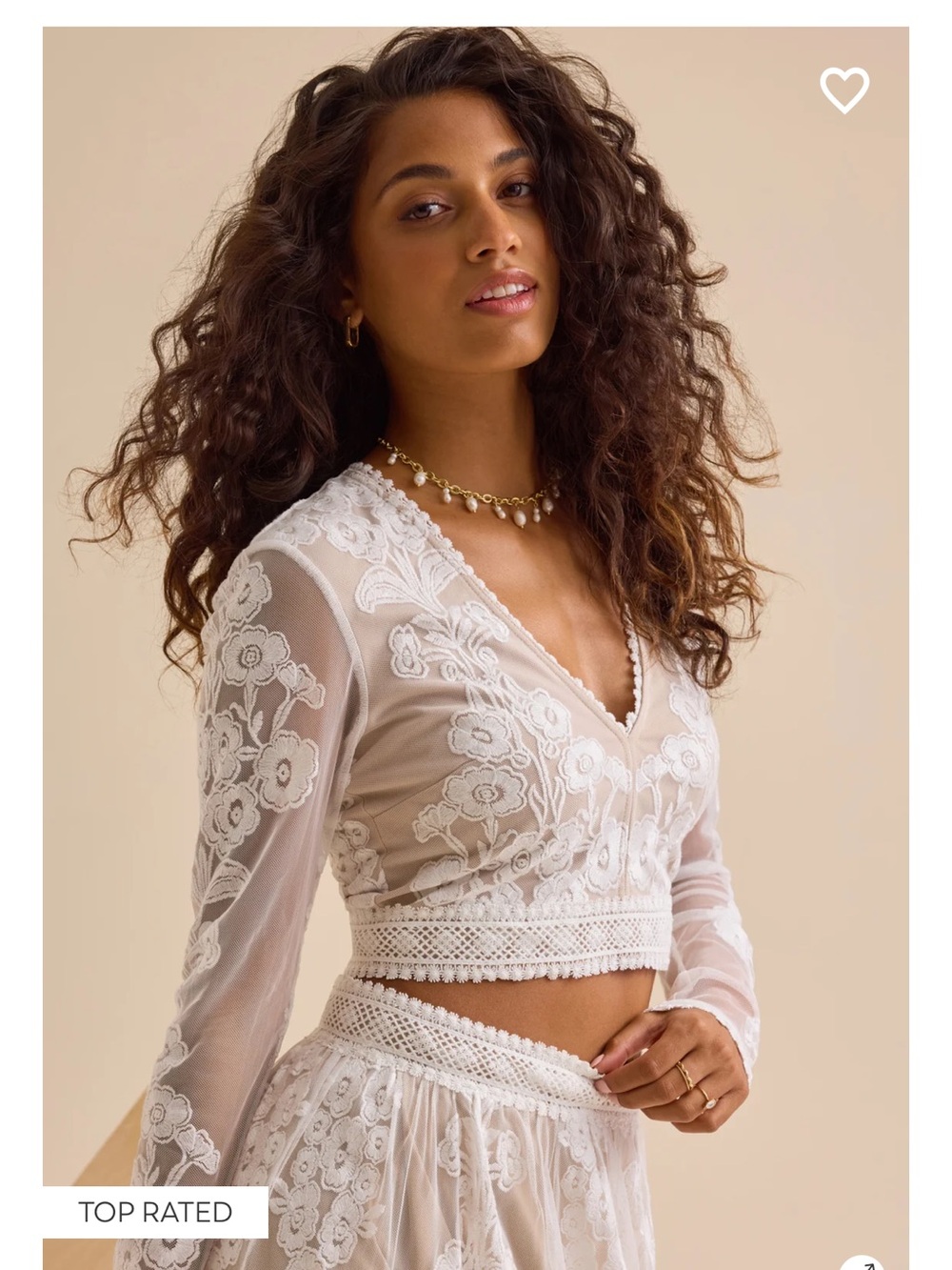 Altar'd State White Embroidered Lace Maxi Two-Piece Dress - Picture 4 of 7